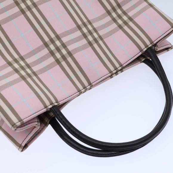 BURBERRY Nova Check Hand Bag Canvas Pink Auth 72132 - Picture 6 of 16